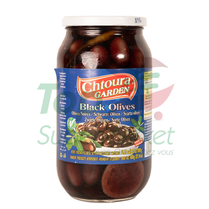 Chtoura Garden Black Olives (Glas) 1KG